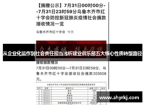 从企业化运作到社会责任担当浅析建业俱乐部五大核心性质转型路径